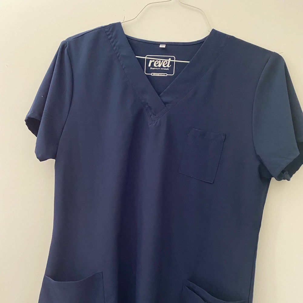 Navy Blue Scrub Top